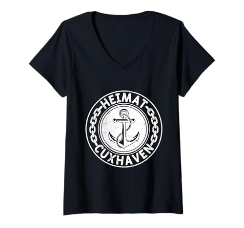 Damen Cuxhavener Heimat CUXHAVEN Insel Nordsee Lustig Cuxhaven T-Shirt mit V-Ausschnitt von Cuxhaven Geschenk Nordsee Shirt Cuxhavener
