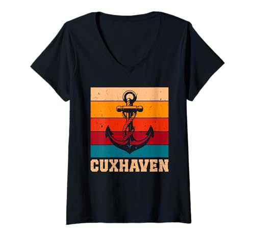 Damen Cuxhavener NORDSEE CUXHAVEN Urlaub Lustiges Nordsee T-Shirt mit V-Ausschnitt von Cuxhaven Geschenk Nordsee Shirt Cuxhavener