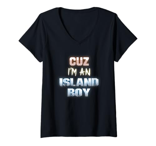 Damen Weil ich EIN Inseljunge aus der Karibik Bin, lustiges Tik-Meme 2021 T-Shirt mit V-Ausschnitt Damen Weil ich EIN Inseljunge aus der Karibik Bin, lustiges Tik-Meme 2021 T-Shirt mit V-Ausschnitt von Cuz I'm An Island Boy from the Caribbean 2021 meme