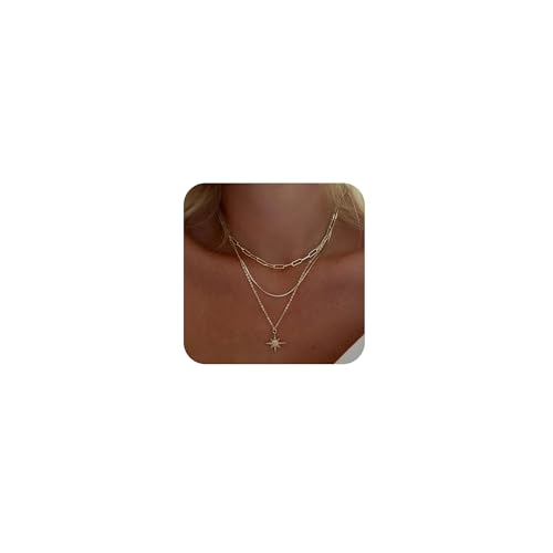 Cuzmly Geschichtete Gold-/Silber-Halsketten für Damen, stapelbare 14 Karat Gold/versilberte Chokerkette, einfache Schichtung, stapelbare Anhänger-Halsketten für Frauen, trendiges Gold-Set, Schmuck für Cuzmly Geschichtete Gold-/Silber-Halsketten für Damen, stapelbare 14 Karat Gold/versilberte Chokerkette, einfache Schichtung, stapelbare Anhänger-Halsketten für Frauen, trendiges Gold-Set, Schmuck für von Cuzmly