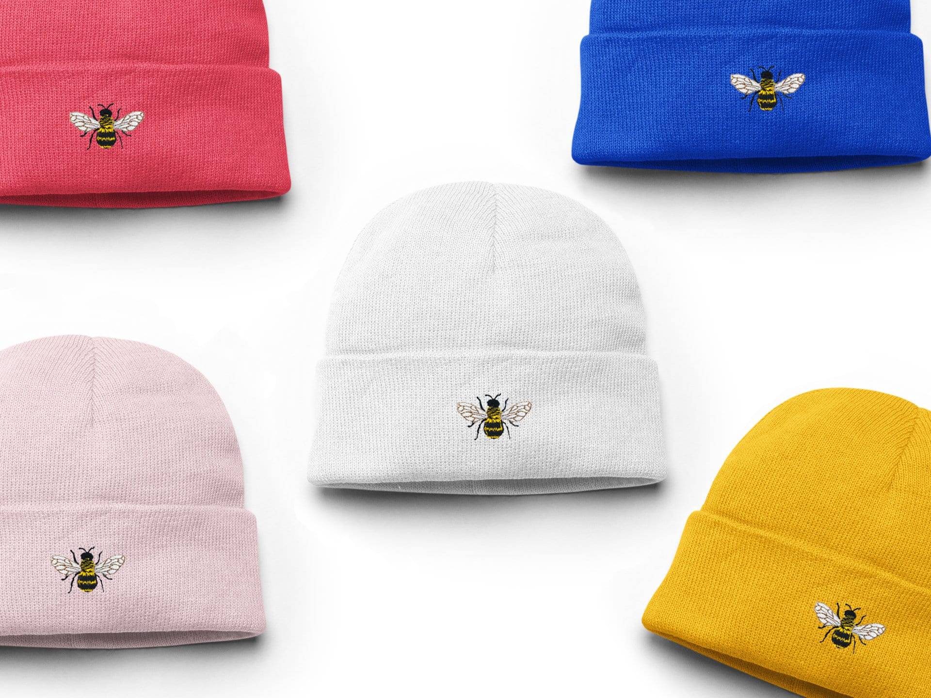 Bee Beanie Bestickt - Unisex Baumwollmütze Für Männer & Frauen Winter Niedliche Und Kuschelige Tolle Geschenkidee Sie Ihn, Geburtstag von CuzyCo