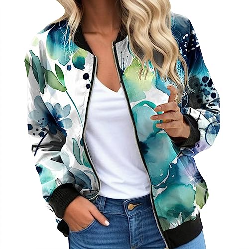 Cvanxluy Blusenjacke Damen Lang Elegant : Baseball Jacke Casual Frauen Jacke Damen Schwarz : Streetwear Sommerjacke Bomberjacke Motorradjacke Trendigejacke Blouson Jacke Übergangsjacke Sportliche von Cvanxluy
