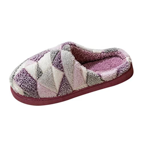 Cvanxluy Damen-Hausschuhe Flache Warme Slippers Filzpantoffeln Klassische Unisex Hauspantoffeln Slipper Plüsch Kuschelige Wärmeschuhe Damenslipper Flauschige Pantoffeln for Indoor Outdoor von Cvanxluy