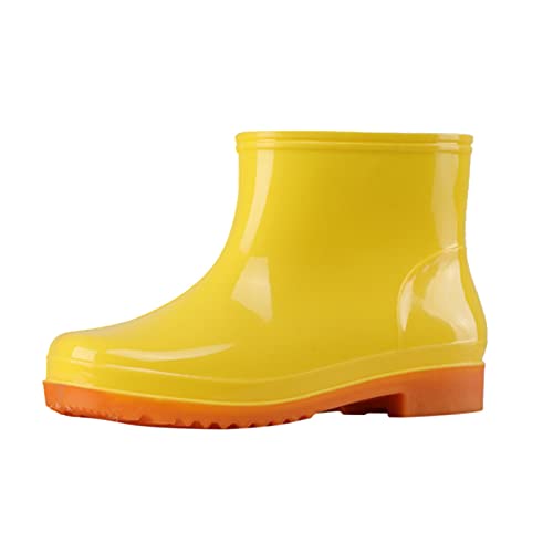 Cvanxluy Regenstiefel Damen: Bequem Rutschsicher Gartenschuhe Regenstiefeletten Komfort Outdoor Regen Boots Stiefeletten Festival Leichte Regenschuhe Gartenstiefel Gummistiefel Halbhoch Vielseitigen von Cvanxluy