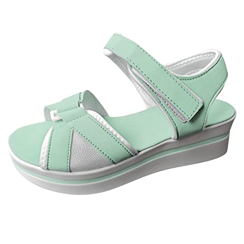 Cvanxluy Sandalen Damen mit Absatz Glitzer Blumenmuster Weiche Hausschuhe Frauen Sandaletten Sommer Modern Schleife Modern Römersandalen Ledersandalen Valgus Orthopädische Flip Flop Wanderschuhe von Cvanxluy