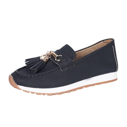 Damen Loafer, Bequeme Mokassin Damen Slip-On Flach Sommer Elegant Halbschuhe Moccasins Runde Zehe Basic Wanderschuhe Loafers Casual Freizeitschuhe Leichte für Frauen 41 von Cvanxluy