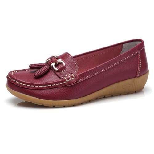 Damen Schuhe Sommer, Bequeme Mokassin Damen Slip-On Flach Casual Leichte Loafers Wanderschuhe Basic Outdoor Moccasins Freizeitschuhe Runde Zehe Halbschuhe Lässige für Frauen 41 von Cvanxluy