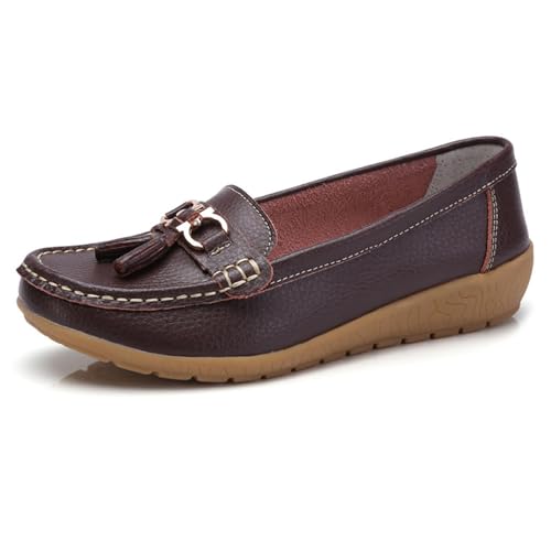 Deals, Bequeme Mokassin Damen Slip-On Flach Elegant Runde Zehe Freizeitschuhe Loafers Casual Freizet Moccasins Wanderschuhe Atmungsaktiv Outdoor Halbschuhe Leichte für Frauen 41 von Cvanxluy