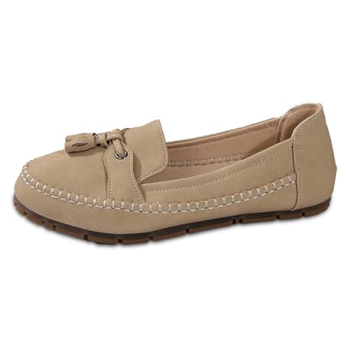 Deals of The Day, Bequeme Mokassin Damen Slip-On Flach Basic Outdoor Loafers Halbschuhe Sommer Casual Wanderschuhe Moccasins Freizet Leichte Freizeitschuhe für Frauen 39 von Cvanxluy