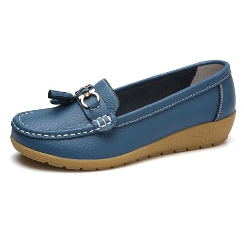 Deals of The Day, Bequeme Mokassin Damen Slip-On Flach Casual Leichte Loafers Wanderschuhe Basic Outdoor Moccasins Freizeitschuhe Runde Zehe Halbschuhe Lässige für Frauen 37 von Cvanxluy