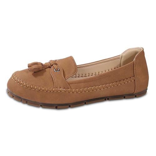 Loafer Damen, Bequeme Mokassin Damen Slip-On Flach Basic Outdoor Loafers Halbschuhe Sommer Casual Wanderschuhe Moccasins Freizet Leichte Freizeitschuhe für Frauen 41 von Cvanxluy