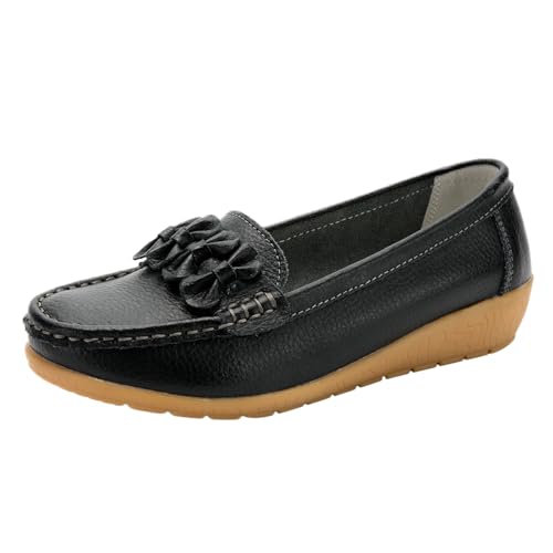 Loafer Damen, Bequeme Mokassin Damen Slip-On Flach Runde Zehe Atmungsaktiv Freizeitschuhe Wanderschuhe Basic Outdoor Halbschuhe Moccasins Casual Loafers Elegant für Frauen 39 von Cvanxluy