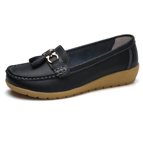 Mokassin, Bequeme Mokassin Damen Slip-On Flach Casual Leichte Loafers Wanderschuhe Basic Outdoor Moccasins Freizeitschuhe Runde Zehe Halbschuhe Lässige für Frauen 43 von Cvanxluy