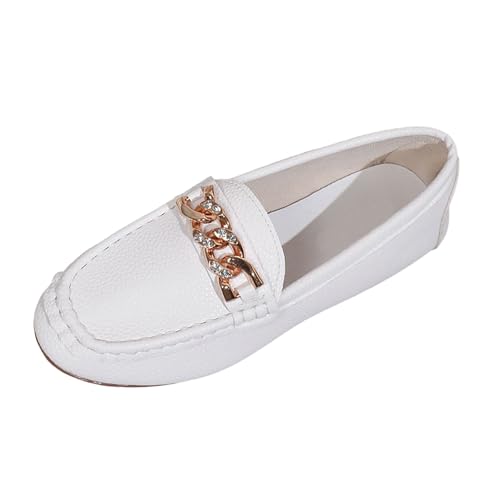 Mokassin Damen, Bequeme Mokassin Damen Slip-On Flach Freizet Elegant Freizeitschuhe Moccasins Basic Atmungsaktiv Halbschuhe Wanderschuhe Outdoor Leichte Loafers Casual für Frauen 39 von Cvanxluy