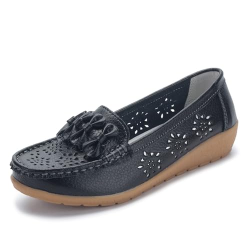 Mokassin Damen, Bequeme Mokassin Damen Slip-On Flach Leichte Lässige Halbschuhe Wanderschuhe Freizet Atmungsaktiv Loafers Freizeitschuhe Sommer Outdoor Moccasins Basic für Frauen 41 von Cvanxluy