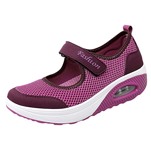 Orthopädische Schuhe Damen Air Cushion Diabetiker Schuhe Slip-On Mit Luftkissen Laufschuhe Clogs Wmshoe Plateau Walkingschuhe Frauen rutschfest Schwarze Gym Turnschuhe Hausschuhe Sneaker Sportschuhe von Cvanxluy