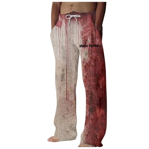 Problem Gelöst Halloween Sommerhose Herren Leicht Sweatpants Hose Blutig Schwarze Sporthose Jogginghose Entsetzen Blutspritzer Leinenhose Weiss Lang Schlupfhose Trainingshose Baggy Freizeithose von Cvanxluy