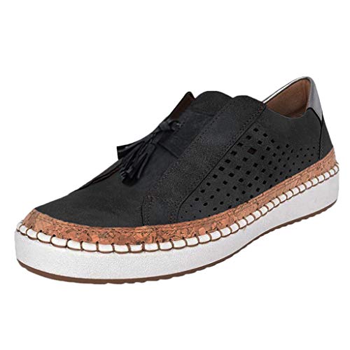 Sneaker Damen Schwarz 40 Freizeitschuhe Sales Mode Leicht Flache Schuhe Atmungsaktive Frauen Schnürhalbschuhe Laufschuhe Sommer Casual Outdoor Walkingschuhe Laufschuhe Halbschuhe von Cvanxluy