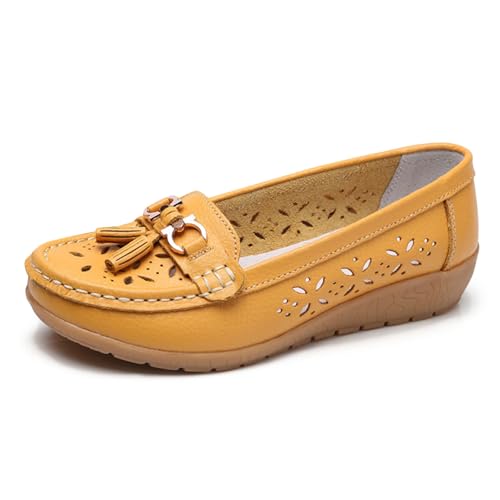 retouren, Bequeme Mokassin Damen Slip-On Flach Elegant Runde Zehe Freizeitschuhe Loafers Casual Freizet Moccasins Wanderschuhe Atmungsaktiv Outdoor Halbschuhe Leichte für Frauen 38 von Cvanxluy