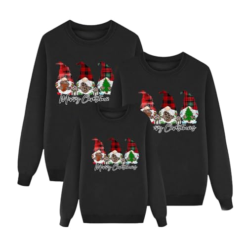 weihnachtspullover mädchen 128, Familien Outfit Set Weihnachten Matching Rundhals Sweater Weihnachtspullis Lustig Unisex Pullover Weihnachtsoutfit Pärchen Familie Weihnachtspulli Strickpullover von Cvanxluy