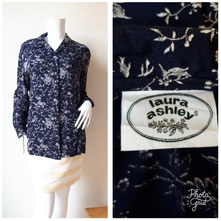 Blumen Bluse Langarm Laura Ashley Größe 11 M-L Damen von CvintageLand