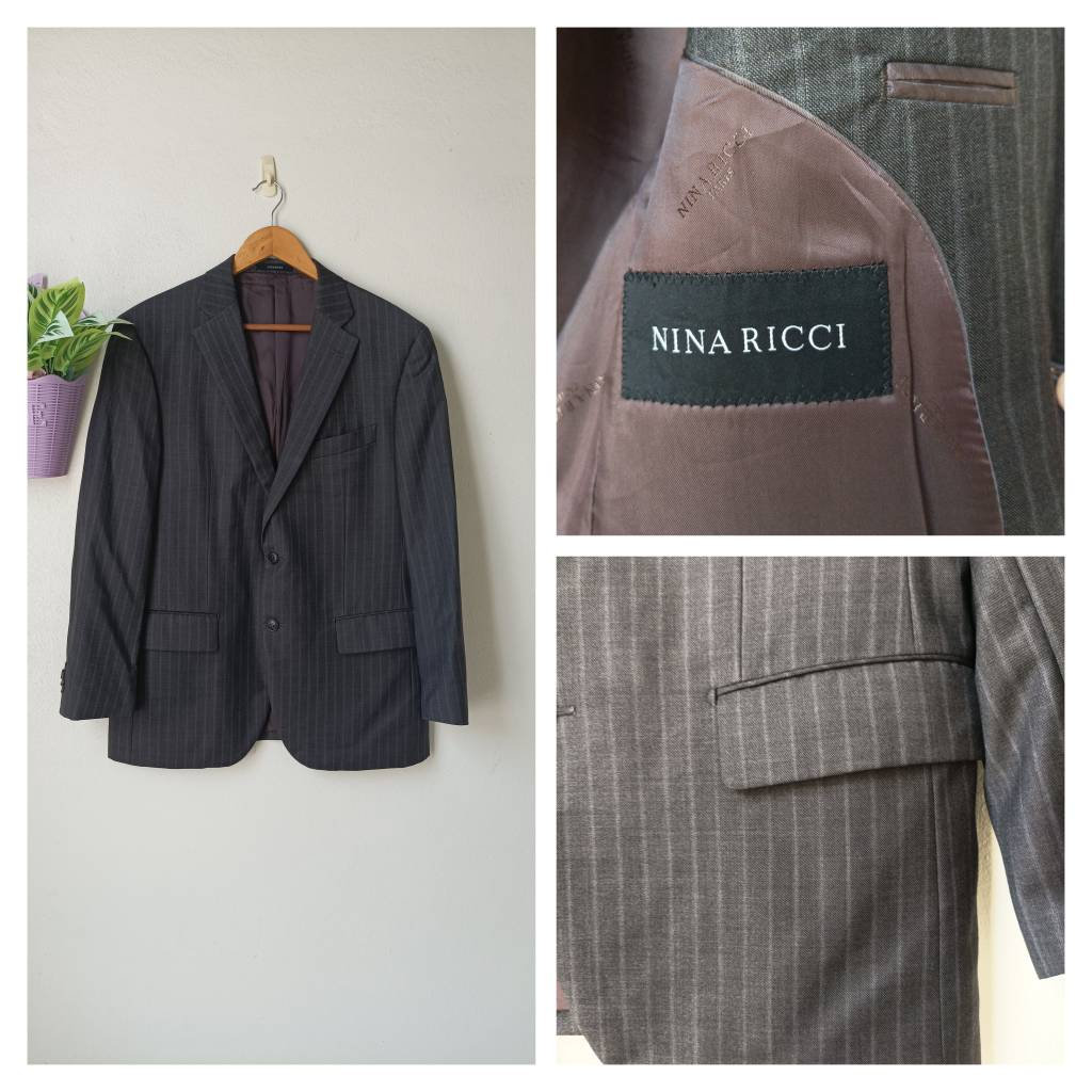 Herren Anzug Jacke, Nina Ricci Blazer/Grau Jacke Größe 104-88-175 von CvintageLand
