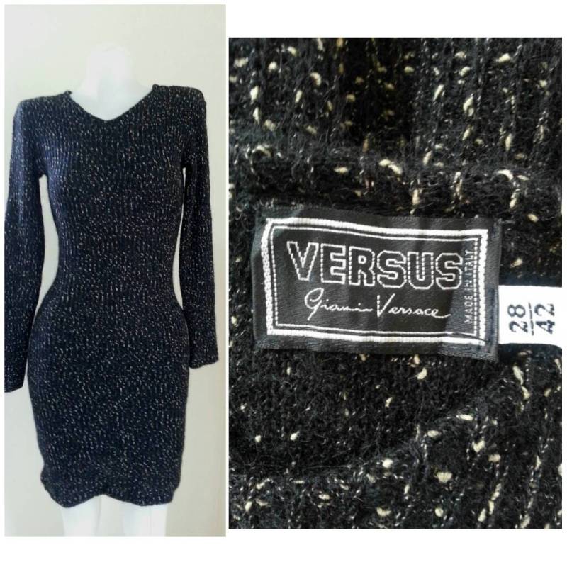 Versus Gianni Versace Body Con Wolle Strickkleid Größe 28/42 von CvintageLand
