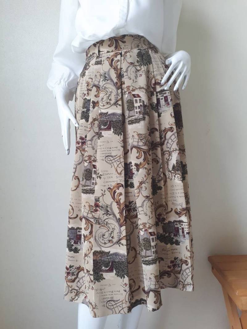 Vintage Print Rock Größe Small Taille 61 - 26 Zoll von CvintageLand