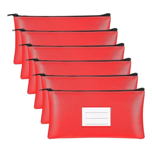 Cvoepobey 6 Stück Geldtaschen mit Reißverschluss, Sicherheits-Bankeinzahlungstasche, Geldtasche, Quittungshalter für Bargeld, Münzen, Kosmetik, Papiergeld, Werkzeug, Langlebig, Ca. 28 X 16 cm Cvoepobey 6 Stück Geldtaschen mit Reißverschluss, Sicherheits-Bankeinzahlungstasche, Geldtasche, Quittungshalter für Bargeld, Münzen, Kosmetik, Papiergeld, Werkzeug, Langlebig, Ca. 28 X 16 cm von Cvoepobey