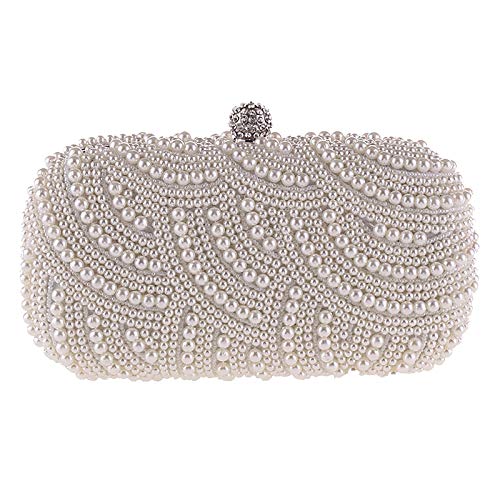 Cvoepobey Pearl Clutch Damen GeldböRse Damen Hand Abend für Party Hochzeit Perle Mode Clutch - von Cvoepobey