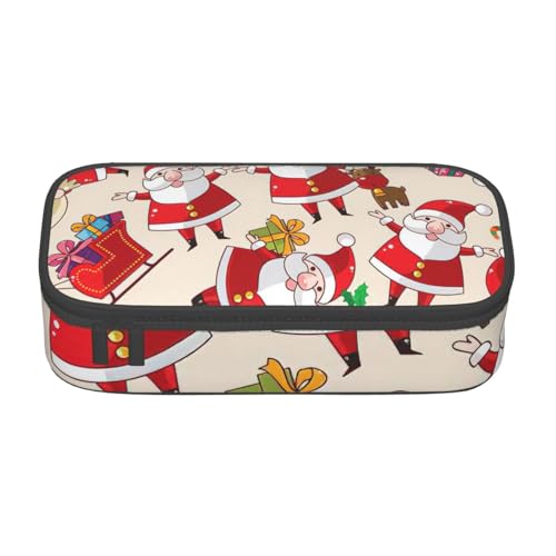 Cxzmnba Federmäppchen für Jungen und Mädchen, Cartoon-Cartoon-Weihnachtsmann, Schulanfang, Schülerbedarf, Federmäppchen, Schwarz , Einheitsgröße, Taschen-Organizer von Cxzmnba
