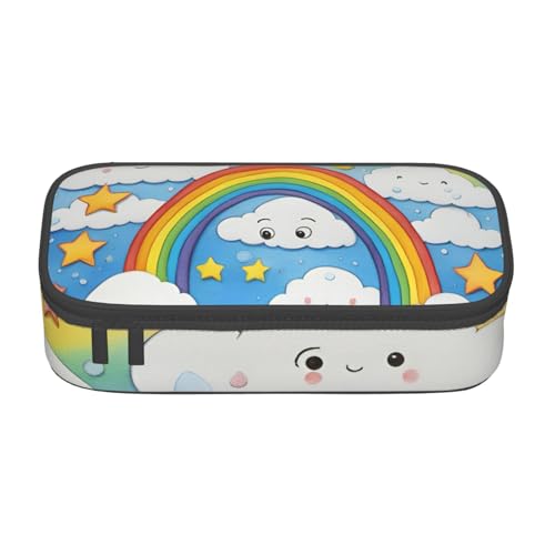 Cxzmnba Federmäppchen für Jungen und Mädchen, Regenbogenwolken, für Schulanfang, Studentenbedarf, Federmäppchen, Schwarz , Einheitsgröße, Taschen-Organizer von Cxzmnba