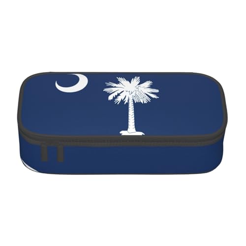 Cxzmnba Federmäppchen mit South Carolina Flagge für Jungen und Mädchen, Schulanfang, Schülerbedarf, Federmäppchen, Schwarz , Einheitsgröße, Taschen-Organizer von Cxzmnba
