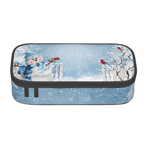 Cxzmnba Federmäppchen mit Weihnachtsschneemann für Jungen und Mädchen, Schulanfang, Schülerbedarf, Federmäppchen, Schwarz , Einheitsgröße, Taschen-Organizer von Cxzmnba