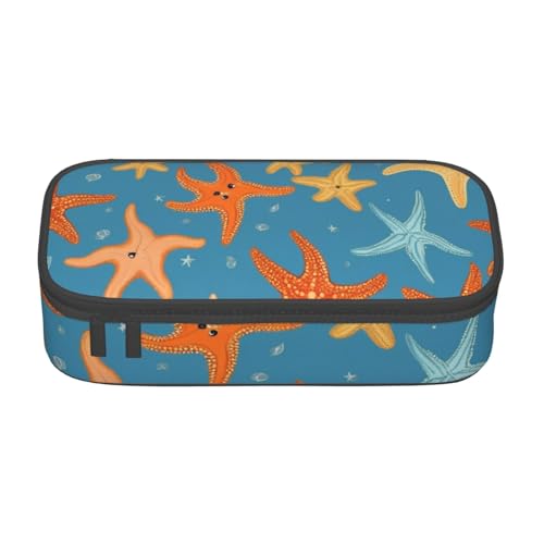 Cxzmnba Schönes Seestern-Federmäppchen für Jungen und Mädchen, Schulanfang, Studentenbedarf, Federmäppchen, Schwarz , Einheitsgröße, Taschen-Organizer von Cxzmnba