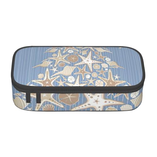 Cxzmnba Seashell Weihnachten Federmäppchen für Jungen und Mädchen, Schulanfang, Schülerbedarf, Federmäppchen, Schwarz , Einheitsgröße, Taschen-Organizer von Cxzmnba