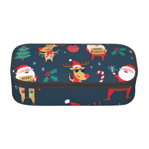 Cxzmnba Weihnachtsmann-Federmäppchen für Jungen und Mädchen, Schulanfang, Schülerbedarf, Federmäppchen, Schwarz , Einheitsgröße, Taschen-Organizer von Cxzmnba