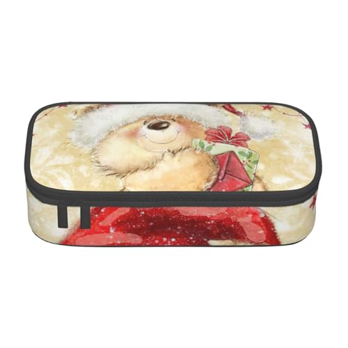 Cxzmnba Weihnachtsmannmütze, Geschenk und Frohe Weihnachten Federmäppchen für Jungen und Mädchen, Schulanfang, Studentenbedarf, Federmäppchen, Schwarz , Einheitsgröße, Taschen-Organizer von Cxzmnba