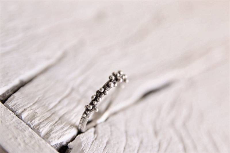 sterling Silber Dot Ring Minimalist Band sterling Silber Dot Ring Minimalist Band von CyKLu