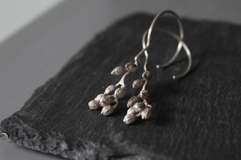 sterling Silber Samen Ohrringe Langer Natur Schmuck von CyKLu