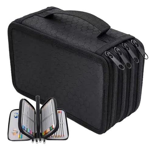 Federmappe Groß, 72 Slots Federmäppchen für Erwachsene/Schule Studenten, Stifte Mäppchen Groß mit Fächern, Arbeit, Office Pen Organizer Holder Schulmaterial (Schwarz) von Cyancld