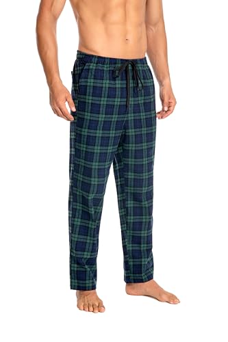 Cyathea Schlafanzughose Herren 100% Baumwolle Flannel Pyjamahose Kariert Loungehose mit Taschen Nachtwäsche Unterteil Schlafhose Weich für Männer Verstellbaren Tunnelzugbund Grün KariertL Cyathea Schlafanzughose Herren 100% Baumwolle Flannel Pyjamahose Kariert Loungehose mit Taschen Nachtwäsche Unterteil Schlafhose Weich für Männer Verstellbaren Tunnelzugbund Grün KariertL von Cyathea