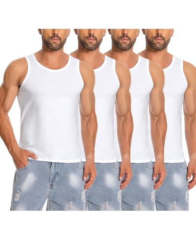 Cyathea Unterhemd Herren Tank Top 4er Pack 100% Baumwolle ärmellos Muskelshirtst Männer Sportunterhemden Schrumpft Nicht Verblasst Nicht Undurchsichtig Cyathea Unterhemd Herren Tank Top 4er Pack 100% Baumwolle ärmellos Muskelshirtst Männer Sportunterhemden Schrumpft Nicht Verblasst Nicht Undurchsichtig von Cyathea