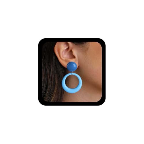Cybche Boho Acryl Kreis Tropfen Ohrringe Blau Acryl Reifen Baumeln Ohrringe Harz Runde Tropfen Ohrring Große Hohle Geometrische Ohrring Harz Münze Ohrstecker Schmuck Für Frauen von Cybche