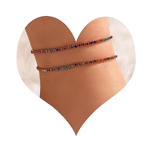 Cybche Boho Geschichtet Strass Knöchel Armband Set Bunt Kristall Tennis Kette Fußkettchen Sommer Strand Regenbogen Cz Fußkettchen Funkelnde Kubischer Zirkonia Fußkette Schmuck Für Frauen Cybche Boho Geschichtet Strass Knöchel Armband Set Bunt Kristall Tennis Kette Fußkettchen Sommer Strand Regenbogen Cz Fußkettchen Funkelnde Kubischer Zirkonia Fußkette Schmuck Für Frauen von Cybche