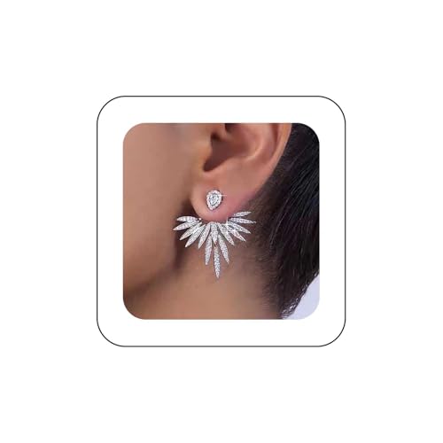 Cybche Boho Kristall Flügel Ohrringe Silber Cz Tropfen Ohrstecker Ohrringe Kristall Ohr Jacke Ohrringe Cz Flügel Jacke Ohrringe Strass Engel Flügel Ohrringe Schmuck Für Frauen von Cybche