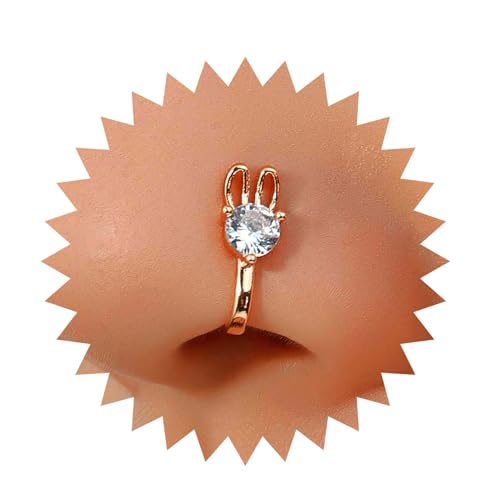 Cybche Boho Kristall Hase Nase Ring Gold Strass Hase Nase Manschette Cz Hase Clip Auf Nase Ring Hase Gefälschte Septum Ring Kein Piercing Biegsam Nase Ring Bolzenschmuck Für Frauen von Cybche