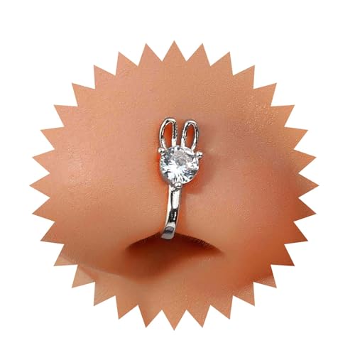 Cybche Boho Kristall Hase Nase Ring Silber Strass Hase Nase Manschette Cz Hase Clip Auf Nase Ring Hase Gefälschte Septum Ring Kein Piercing Biegsam Nase Ring Bolzenschmuck Für Frauen von Cybche