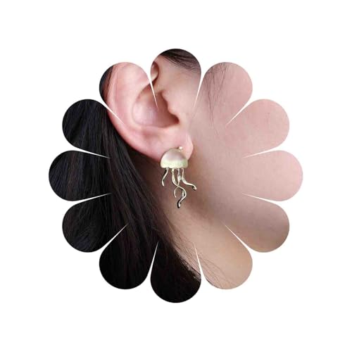 Cybche Boho Meer Quallen Ohrringe Opal Quallen Ohrstecker Gold Quallen Tropfen Ohrringe Quallen Mondstein Ohrringe Ozean Tier Ohrringe Schmuck Für Frauen von Cybche