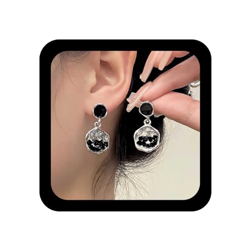 Cybche Boho Onyx Kreis Ohrringe Schwarz Kristall Baumeln Ohrringe Schwarz Cz Ohrstecker Onyx Scheibe Ohrring Erstellt Edelsteinschmuck Für Frauen von Cybche